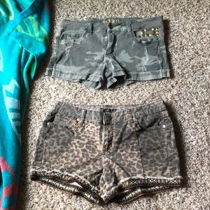 Shorts bundle army camouflage leopard hippie gear short shorts